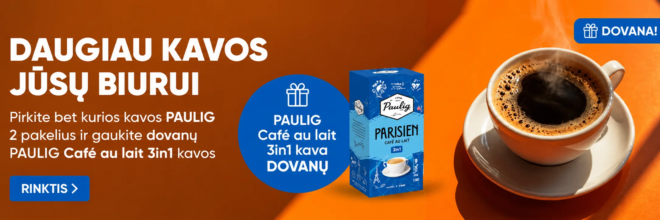 Dovana perkantiems 2 kg Paulig kavos pupelių